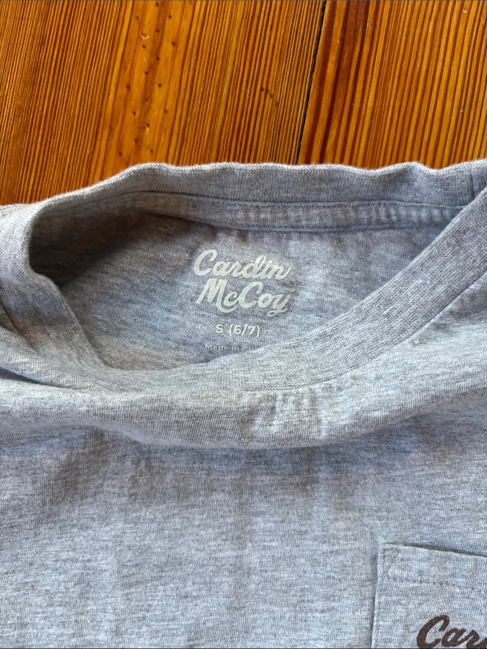 Cardin McCoy Children's Long-Sleeve Pocket Tee in Gray and Green-Casual Size 6/7 - Picture 5 of 10